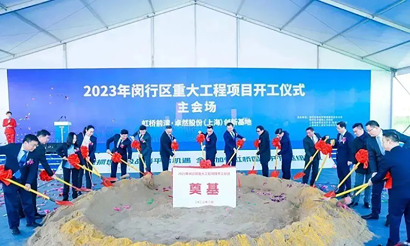 共建未来丨龙八国际股份（上海）创新基地亮相“2023年闵行区重大工程项目开工仪式”主会场！